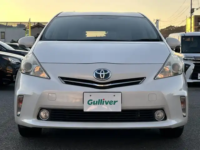 トヨタ プリウス α S 広島県 2012(平24)年 8.2万km ホワイトパールクリスタルシャイン 車検満了 令和9年10月/純正ナビ/（CD/TV/Bluetooth）/クリアランスソナー/ＥＴＣ/バックカメラ/HIDヘッドライト/フォグランプ/純正16インチAW/プッシュスタート/スペアキー/純正フロアマット/電格ミラー/ウインカーミラー