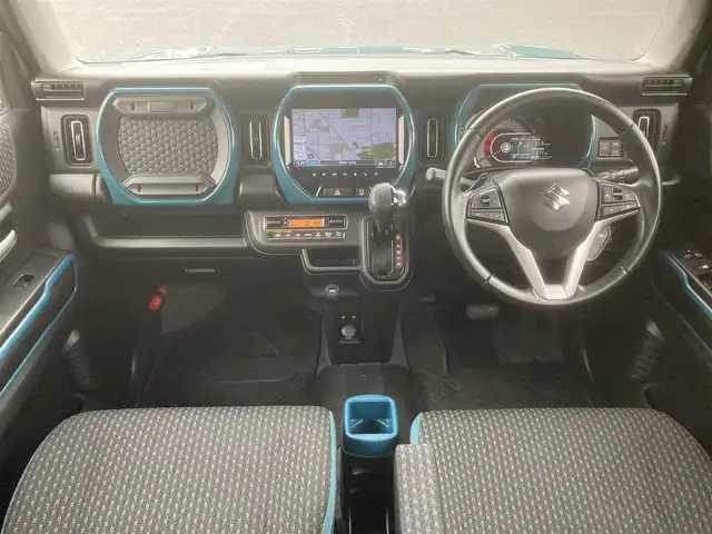 スズキ ハスラー HYBRID X ターボ 埼玉県 2020(令2)年 11.5万km デニムブルー ガンメタリック 2トーン (株)IDOMが運営する【じしゃロン鳩ヶ谷店】の自社ローン対象車両になります。こちらは現金ご利用時の価格です。自社ローンご希望の方は別途その旨お申付け下さい。/登録時114830km/ターボ車/純正ナビ/フルセグテレビ/全方位モニター/アイドリングストップ/デュアルカメラブレーキサポート/アダプティブクルーズコントロール/車線逸脱警告機能/車線逸脱抑制機能/プッシュスタート/ETC/ドライブレコーダー/純正15インチAW/前席シートヒーター/スマートキー/オートライト/ダブル/サイド/カーテンエアバッグ/パドルシフト/革巻きステアリング/前席背面ドリンクホルダー/助手席シートアンダーボックス