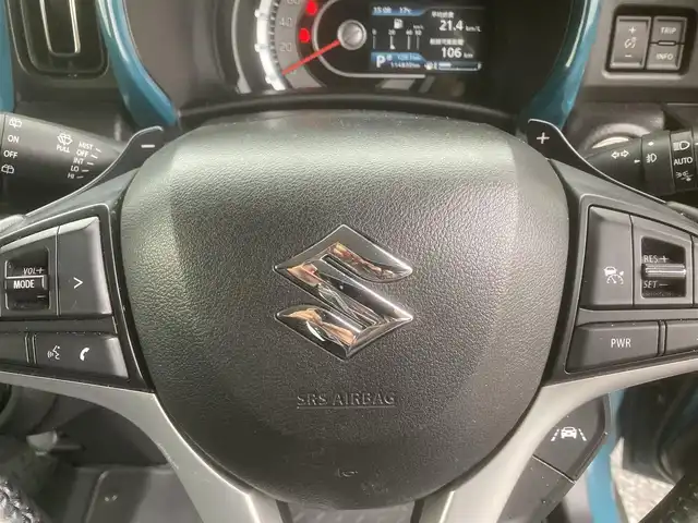 スズキ ハスラー HYBRID X ターボ 埼玉県 2020(令2)年 11.5万km デニムブルー ガンメタリック 2トーン (株)IDOMが運営する【じしゃロン鳩ヶ谷店】の自社ローン対象車両になります。こちらは現金ご利用時の価格です。自社ローンご希望の方は別途その旨お申付け下さい。/登録時114830km/ターボ車/純正ナビ/フルセグテレビ/全方位モニター/アイドリングストップ/デュアルカメラブレーキサポート/アダプティブクルーズコントロール/車線逸脱警告機能/車線逸脱抑制機能/プッシュスタート/ETC/ドライブレコーダー/純正15インチAW/前席シートヒーター/スマートキー/オートライト/ダブル/サイド/カーテンエアバッグ/パドルシフト/革巻きステアリング/前席背面ドリンクホルダー/助手席シートアンダーボックス