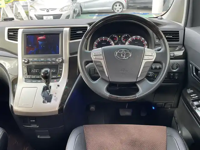 トヨタ アルファード 350S タイプゴールドⅡ 神奈川県 2014(平26)年 10.7万km ブラック メーカーOPHDDナビ/　（CD・DVD・Bluetooth）/フルセグTV/パノラミックビューモニター/両側パワースライドドア/パワーバックドア/クルーズコントロール/ビルトインETC/キセノンライト/デイライト付きLEDフォグライト/クリアランスソナー/ハーフレザーシート/前後ドライブレコーダー/パンテーラカーセキュリティ/スマートキー/保証書/取扱説明書