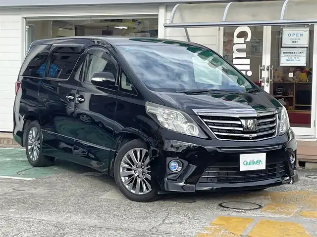 トヨタ アルファード 350S タイプゴールドⅡ 神奈川県 2014(平26)年 10.7万km ブラック メーカーOPHDDナビ/　（CD・DVD・Bluetooth）/フルセグTV/パノラミックビューモニター/両側パワースライドドア/パワーバックドア/クルーズコントロール/ビルトインETC/キセノンライト/デイライト付きLEDフォグライト/クリアランスソナー/ハーフレザーシート/前後ドライブレコーダー/パンテーラカーセキュリティ/スマートキー/保証書/取扱説明書