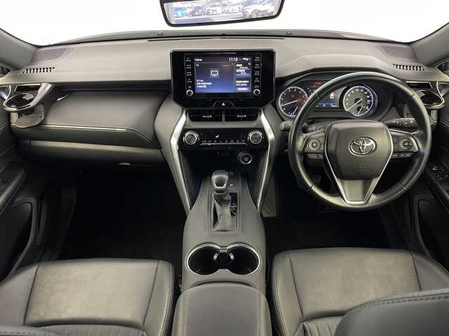 トヨタ ハリアー G 鹿児島県 2021(令3)年 5.3万km ホワイトパールクリスタルシャイン ワンオーナー/純正ディスプレイオーディオ/（Bluetooth/フルセグテレビ）/バックカメラ/ドライブレコーダー/ETC/デジタルインナーミラー/トヨタタセーフティセンス/・プリクラッシュセーフティ/・レーントレーシングアシスト/・オートマチックハイビーム/・レーダークルーズコントロール/パワーシート/パワーバックドア/LEDヘッドライト/モデリスタエアロ（R）/ハーフレザーシート