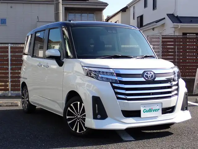 トヨタ ルーミー カスタムG－T 千葉県 2025(令7)年 0.1千km ブラックマイカメタリック/パールホワイト2トーン 【登録済未使用車】/【ブラック&パールホワイト３（X99）】/コンフォートパッケージ/純正9インチディスプレイオーディオ/・フルセグTV/Bluetooth/パノラミックビューモニター/バックカメラ/両側パワースライドドア/プッシュスタート/スマートキー2本/前席シートヒーター/スマートアシスト/・衝突警報機能/・衝突回避支援ブレーキ機能/・ブレーキ制御付誤発進抑制機能/・車線逸脱警報機能/・路側逸脱警報機能/・先行車発進お知らせ機能/・標識認識機能/・アダプティブクルーズコントロール/純正15インチAW/LEDヘッドライト/フォグライト/取扱説明書/保証書/