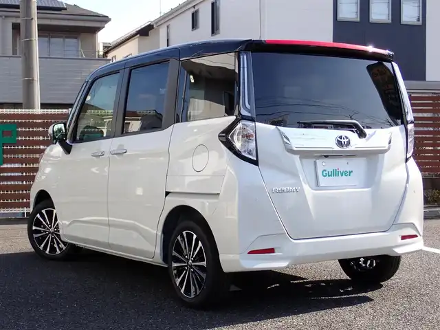 トヨタ ルーミー カスタムG－T 千葉県 2025(令7)年 0.1千km ブラックマイカメタリック/パールホワイト2トーン 【登録済未使用車】/【ブラック&パールホワイト３（X99）】/コンフォートパッケージ/純正9インチディスプレイオーディオ/・フルセグTV/Bluetooth/パノラミックビューモニター/バックカメラ/両側パワースライドドア/プッシュスタート/スマートキー2本/前席シートヒーター/スマートアシスト/・衝突警報機能/・衝突回避支援ブレーキ機能/・ブレーキ制御付誤発進抑制機能/・車線逸脱警報機能/・路側逸脱警報機能/・先行車発進お知らせ機能/・標識認識機能/・アダプティブクルーズコントロール/純正15インチAW/LEDヘッドライト/フォグライト/取扱説明書/保証書/