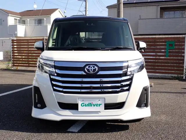 トヨタ ルーミー カスタムG－T 千葉県 2025(令7)年 0.1千km ブラックマイカメタリック/パールホワイト2トーン 【登録済未使用車】/【ブラック&パールホワイト３（X99）】/コンフォートパッケージ/純正9インチディスプレイオーディオ/・フルセグTV/Bluetooth/パノラミックビューモニター/バックカメラ/両側パワースライドドア/プッシュスタート/スマートキー2本/前席シートヒーター/スマートアシスト/・衝突警報機能/・衝突回避支援ブレーキ機能/・ブレーキ制御付誤発進抑制機能/・車線逸脱警報機能/・路側逸脱警報機能/・先行車発進お知らせ機能/・標識認識機能/・アダプティブクルーズコントロール/純正15インチAW/LEDヘッドライト/フォグライト/取扱説明書/保証書/