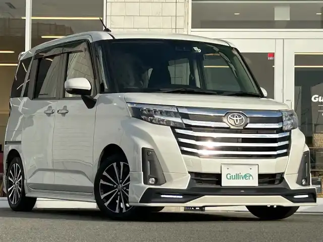 トヨタ ルーミー カスタムG－T 兵庫県 2021(令3)年 2.2万km パールホワイトⅢ ワンオーナー/純正9インチディスプレイオーディオ/アラウンドビュー/ETC/衝突軽減ブレーキ/両側パワースライドドア/クルーズコントロール/コーナーセンサー/ドライブレコーダー/ドアバイザー/オートライト/オートマチックハイビーム/LEDヘッドライト/ハーフレザーシート/GRエアロ/スマートキー/純正フロアマット/取扱説明書・保証書