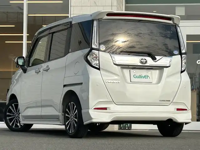 トヨタ ルーミー カスタムG－T 兵庫県 2021(令3)年 2.2万km パールホワイトⅢ ワンオーナー/純正9インチディスプレイオーディオ/アラウンドビュー/ETC/衝突軽減ブレーキ/両側パワースライドドア/クルーズコントロール/コーナーセンサー/ドライブレコーダー/ドアバイザー/オートライト/オートマチックハイビーム/LEDヘッドライト/ハーフレザーシート/GRエアロ/スマートキー/純正フロアマット/取扱説明書・保証書