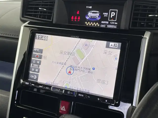トヨタ タンク カスタムG 埼玉県 2019(平31)年 5.1万km ブラックマイカメタリック スマートアシスト３　ＡＬＰＩＮＥ８インチナビ　バックカメラ　ＥＴＣ　ドライブレコーダー　クルーズコントロール　シートヒーター　ＨＤＭＩ　スマートキー　オートハイビーム　ＬＥＤヘッドライト　地デジＴＶ
