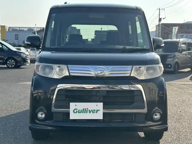ダイハツ タント カスタム RS 広島県 2013(平25)年 8.7万km ブラックマイカメタリック ターボ/純正ナビ/「CD/DVD/Bluetooth」/フルセグTV/ETC/パワースライドドア/左側センターピラーレス/スマートキー/HIDヘッドライト/フォグランプ/純正15インチAW/アイドリングストップ/純正フロアマット/保証書/取扱説明書