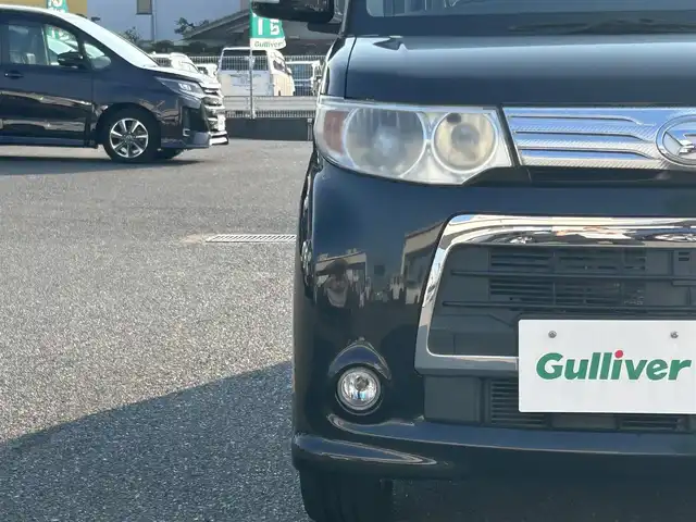 ダイハツ タント カスタム RS 広島県 2013(平25)年 8.7万km ブラックマイカメタリック ターボ/純正ナビ/「CD/DVD/Bluetooth」/フルセグTV/ETC/パワースライドドア/左側センターピラーレス/スマートキー/HIDヘッドライト/フォグランプ/純正15インチAW/アイドリングストップ/純正フロアマット/保証書/取扱説明書