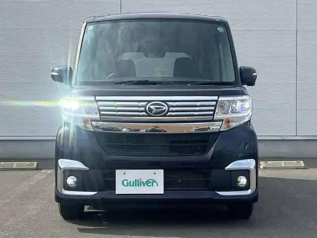 ダイハツ タント カスタム X 秋田県 2017(平29)年 9.8万km ナイトシャドーパープルクリスタルM ４WD/社外オーディオ（AM/FM/CD)/LEDヘッドライト/社外アルミ/スマートキー/アイドリングストップ/プッシュスタート/運転席シートヒーター/ステアリングスイッチ/純正フロアマット/純正ドアバイザー/オートライト/オートエアコン/パワーステアリング/パワーウィンドウ/横滑り防止/盗難防止装置/寒冷地仕様/電動格納ウィンカーミラー/保証書/取扱説明書/記録簿