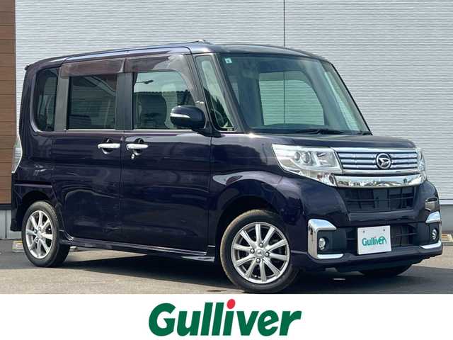 ダイハツ タント カスタム X 秋田県 2017(平29)年 9.8万km ナイトシャドーパープルクリスタルM ４WD/社外オーディオ（AM/FM/CD)/LEDヘッドライト/社外アルミ/スマートキー/アイドリングストップ/プッシュスタート/運転席シートヒーター/ステアリングスイッチ/純正フロアマット/純正ドアバイザー/オートライト/オートエアコン/パワーステアリング/パワーウィンドウ/横滑り防止/盗難防止装置/寒冷地仕様/電動格納ウィンカーミラー/保証書/取扱説明書/記録簿