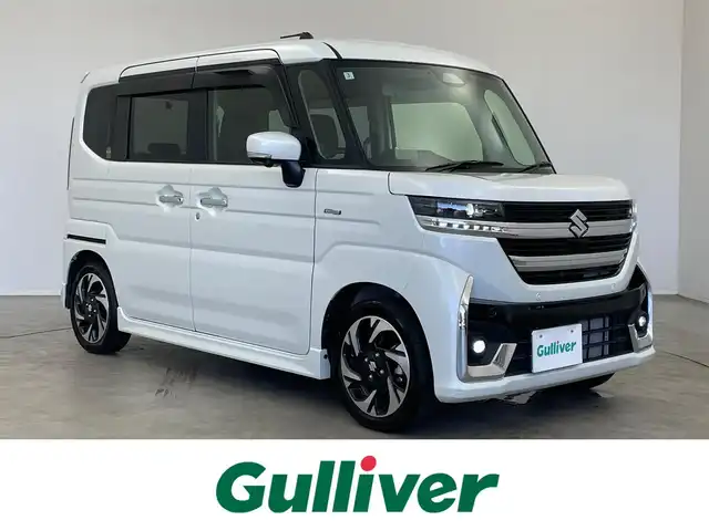 スズキ スペーシア カスタム HYBRID XS ターボ 埼玉県 2024(令6)年 0.9万km ピュアホワイトP 純正９インチディスプレイオーディ　全方位モニター　ＨＵＤ　ビルトインＥＴＣ　セーフティサポート　アダプティブクルーズコントロール　シートヒーター　ＨＤＭＩ　オートハイビーム　ＬＥＤヘッドライト　地デジ