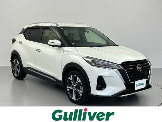 日産 キックス X ツートーンインテリアED 福島県 2021(令3)年 1.5万km ブリリアントホワイトパール 革巻きステアリング/プロパイ/シートヒーター