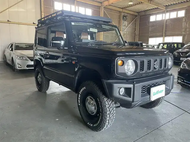スズキ ジムニー XC 石川県 2021(令3)年 5.2万km ブルーイッシュブラックパール3 ルーフラック/リアラダー/ヴィンテージ風革調シートカバー/社外スチールホイール（オープンカントリー　R/Tタイヤ）/純正アルミホイールスタッドレスタイヤ4本積込み/社外メモリーナビ（AVIC-RZ711）/　○フルセグTV/　○BT/DVD/CD/AM/FM/SD/ブレーキサポートシステム/レーンキープアシスト/革巻きステアリング/ステアリングスイッチ/クルーズコントロール/前席シートヒーター/横滑り防止装置/LEDヘッドライト/ヘッドライトウォッシャー/フォグランプ/ETC/社外フロアマット/スマートキー　2本/プッシュスタート/保証書/取扱説明書