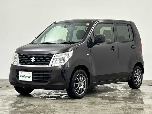 スズキ ワゴンＲ FX 三重県 2014(平26)年 8.5万km アーバンブラウンパールメタリック /禁煙車//社外ナビ//フルセグ//iPod//CD/DVD//USB//シートヒーター//ドライブレコーダー//ETC//オートライト//衝突軽減ブレーキ//プッシュスタート//スマートキー//電動格納ミラー//フルオートエアコン//アイドリングストップ//盗難防止機能//社外14インチアルミホイール