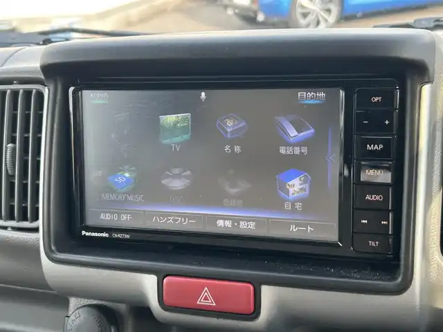 スズキ エブリイ JOINターボ 広島県 2018(平30)年 5.7万km ブルーイッシュブラックパール3 純正メモリナビ（CN-RZ73W）/　（フルセグテレビ/フルセグテレビ/Bluetooth/CD/DVD/AM/FM）/社外エアロパーツ/ETC/フロアマット/HIDヘッドライト/フォグランプ/両側スライドドア/エアコン/ダブルエアバック/スペアキー/パワーステアリング/パワーウィンドウ/取扱説明書/リモコンキー