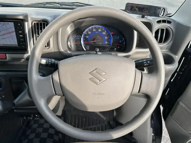 スズキ エブリイ JOINターボ 広島県 2018(平30)年 5.7万km ブルーイッシュブラックパール3 純正メモリナビ（CN-RZ73W）/　（フルセグテレビ/フルセグテレビ/Bluetooth/CD/DVD/AM/FM）/社外エアロパーツ/ETC/フロアマット/HIDヘッドライト/フォグランプ/両側スライドドア/エアコン/ダブルエアバック/スペアキー/パワーステアリング/パワーウィンドウ/取扱説明書/リモコンキー