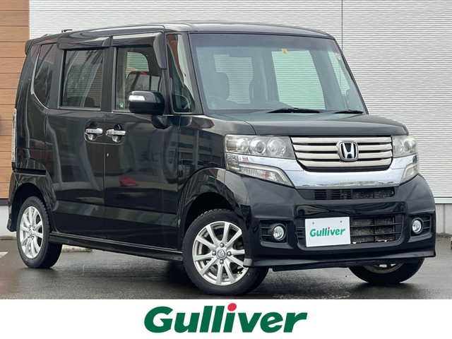 ホンダ Ｎ ＢＯＸ カスタム G Lパッケージ 秋田県 2012(平24)年 5.8万km クリスタルブラックパール 社外ナビ/片側パワスラ/フルセグ/４WD/スマートキー/プッシュスタート/社外アルミ/アイドリングストップ/ステアリングスイッチ/社外フロアマット/純正ドアバイザー/オートエアコン/オートライト/パワーステアリング/パワーウィンドウ/横滑り防止/盗難防止装置/電動格納ウィンカーミラー/保証書/取扱説明書/記録簿