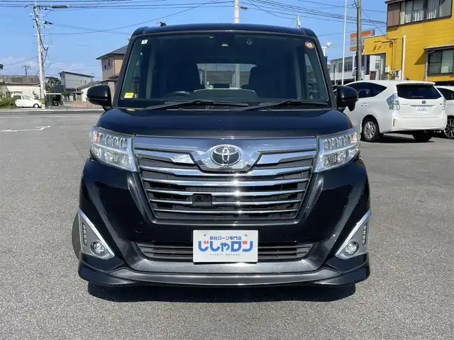 トヨタ ルーミー カスタムG S 佐賀県 2018(平30)年 9.3万km ブラックマイカメタリック (株)IDOMが運営する【じしゃロン佐賀店】の自社ローン専用車両になります。こちらは現金またはオートローンご利用時の価格です。自社ローンご希望の方は別途その旨お申付け下さい/純正SDナビ/フルセグテレビ/Bluetooth/バックカメラ/純正ドライブレコーダー/クルーズコントロール/ETC/衝突軽減ブレーキ/レーンキープアラート/アイドリングストップ/両側パワースライドドア/横滑り防止/オートライト/LEDヘッドライト/フォグライト/純正アルミホイール/純正フロアマット/スマートキー/プッシュスタート