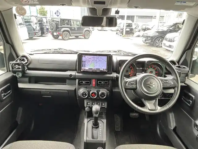 スズキ ジムニー XC 千葉県 2018(平30)年 3.5万km ブルーイッシュブラックパール3 純正メモリナビ（AVIC-RLS901）/　（BT/DVD/CD/AM/FM)/フルセグ/スズキセーフティサポート/ETC/バックカメラ/背面タイヤ/前席シートヒーター/スタッドレスタイヤ積込/LEDライト/スペアキー/取説/保証書