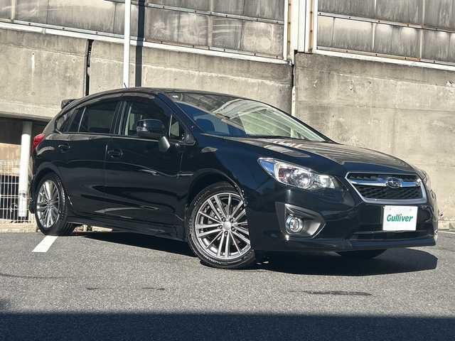 スバル インプレッサ スポーツ 2．0i－S 愛知県 2012(平24)年 4.7万km オブシディアンブラックパール ワンオーナー/合皮ハーフレザーシート/社外ナビ/フルセグTV・Bluetooth・DVD・CD・SD・FM・AM/バックカメラ/クルーズコントロール/パドルシフト/運転席パワーシート/オートライト/HIDヘッドライト/フォグランプ/スマートキー/プッシュスタート/ETC/純正フロアマット/純正ドアバイザー/社外アルミホイール付き冬タイヤ有195/65R15/取扱説明書/保証書/スペアスマートキー