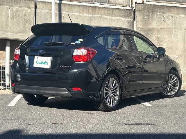 スバル インプレッサ スポーツ 2．0i－S 愛知県 2012(平24)年 4.7万km オブシディアンブラックパール ワンオーナー/合皮ハーフレザーシート/社外ナビ/フルセグTV・Bluetooth・DVD・CD・SD・FM・AM/バックカメラ/クルーズコントロール/パドルシフト/運転席パワーシート/オートライト/HIDヘッドライト/フォグランプ/スマートキー/プッシュスタート/ETC/純正フロアマット/純正ドアバイザー/社外アルミホイール付き冬タイヤ有195/65R15/取扱説明書/保証書/スペアスマートキー