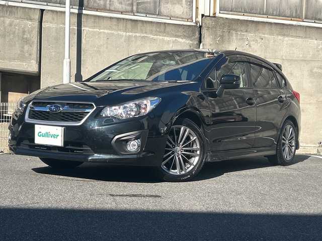 スバル インプレッサ スポーツ 2．0i－S 愛知県 2012(平24)年 4.7万km オブシディアンブラックパール ワンオーナー/合皮ハーフレザーシート/社外ナビ/フルセグTV・Bluetooth・DVD・CD・SD・FM・AM/バックカメラ/クルーズコントロール/パドルシフト/運転席パワーシート/オートライト/HIDヘッドライト/フォグランプ/スマートキー/プッシュスタート/ETC/純正フロアマット/純正ドアバイザー/社外アルミホイール付き冬タイヤ有195/65R15/取扱説明書/保証書/スペアスマートキー