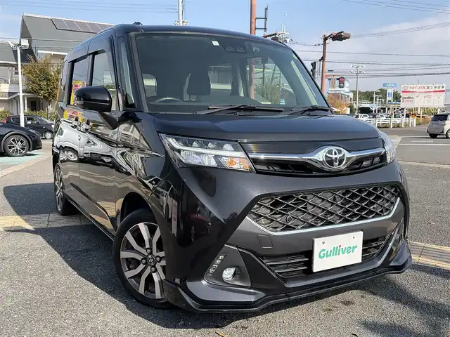 トヨタ タンク カスタムG－T 京都府 2019(平31)年 7.7万km ブラックマイカメタリック ・SDナビ(NSZT-Y68T)/　バックカメラ/　サイドカメラ/　マルチアラウンドビューモニター/　CD/DVD再生/　SD再録/　Bluetooth/・シートヒーター(D/N席)/・パーキングセンサー/・衝突軽減システム/・横滑り防止/・クルーズコントロール/・ステアリングリモコン/・ETC/・純正マット/・純正バイザー/・取説
