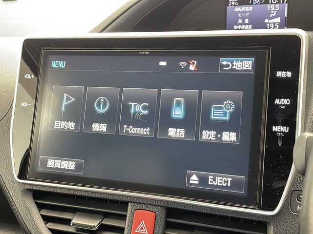 トヨタ ノア ハイブリッド Si ダブルバイビー 千葉県 2017(平29)年 4.1万km ブラック ワンオーナー/トヨタセーフティーセンス/プリクラッシュブレーキ/レーンアシスト/オートハイビーム/クルーズコントロール/純正メモリーナビ＆ワンセグＴＶ/（ＤＶＤ＆ＣＤ＆ＢＴ）/フリップダウンモニター/バックカメラ/ビルトインＥＴＣ（２.０）/純正ドライブレコーダー/革巻きステアリング/ステアリングリモコン/両側パワースライドドア/純正エアロ/シートヒーター/オートライト/ＬＥＤライト/フォグランプ/ウィンカーミラー/オート電動格納ミラー/スマートキー/プッシュスタート/Ｗ＆サイド＆カーテンエアバッグ/横滑り防止装置/ＡＢＳ/ドアバイザー/サンシェード/フロアマット/新車保証書/取扱説明書/ナビ取扱説明書/スペアキー/純正１６inアルミホイール