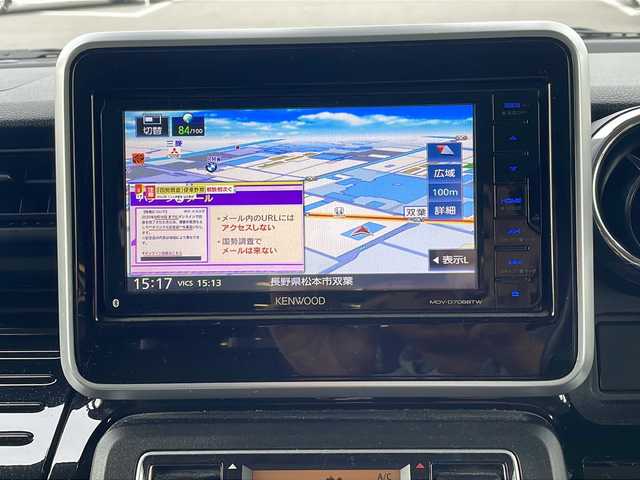 スズキ スペーシア カスタム HYBRID XS 長野県 2019(平31)年 6.3万km ブルーイッシュブラックパール3 セーフティサポート/・衝突軽減ブレーキシステム/・車線逸脱警報機能/・ふらつき警報機能/・リアパーキングセンサー/社外ナビ【MDV-D7068TW】/(CD/DVD/フルセグTV/BT)/バックカメラ/両側パワースライドドア/ビルトインETC/ハーフレザーシート/シートヒーター（D・N席）/ドライブレコーダー/パーソナルテーブル（後席左右）/革巻きステアリング/ステアリングスイッチ/アイドリングストップ/LEDヘッドライト/フォグランプ/オートライト/スマートキー/Pスタート/電動格納ミラー/純正フロアマット/純正15インチAW/ドアバイザー/スタッドレス積み込み