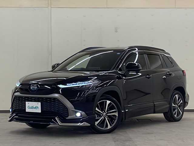 トヨタ カローラ クロス ハイブリッド Z 道央・札幌 2022(令4)年 1.9万km アティチュードブラックマイカ /４WD//純正フルセグナビ/（AM/FM/BT）//トヨタセーフティセンス//レーダークルーズコントロール//プリクラッシュセーフティ//オートライト//コーナーセンサー//レーンキープアシスト//ブラインドスポットモニター//バックカメラ//EVモード//ハーフレザーシート//ビルトインETC//純正エンジンスターター//スペアキー1本//モデリスタエアロ//純正18インチAW//ドアバイザー//ルーフレール//ガラスルーフ//フォグライト//ハンドルヒーター//寒冷地仕様