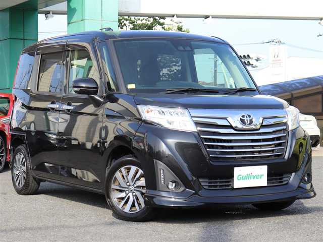 トヨタ ルーミー カスタムG 神奈川県 2020(令2)年 6万km ブラックマイカメタリック ワンオーナー /純正メモリナビ /フルセグテレビ/バックカメラ/純正14インチAW /ETC/フリップダウンモニター/アイドリングストップ/ドアバイザー/プッシュスタート/衝突被害軽減ブレーキ/前後コーナーセンサー/LEDヘッドライト/両側パワースライドドア/シートヒーター/後席用フリップダウンモニター/保証書