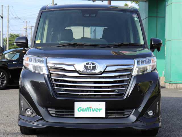 トヨタ ルーミー カスタムG 神奈川県 2020(令2)年 6万km ブラックマイカメタリック ワンオーナー /純正メモリナビ /フルセグテレビ/バックカメラ/純正14インチAW /ETC/フリップダウンモニター/アイドリングストップ/ドアバイザー/プッシュスタート/衝突被害軽減ブレーキ/前後コーナーセンサー/LEDヘッドライト/両側パワースライドドア/シートヒーター/後席用フリップダウンモニター/保証書