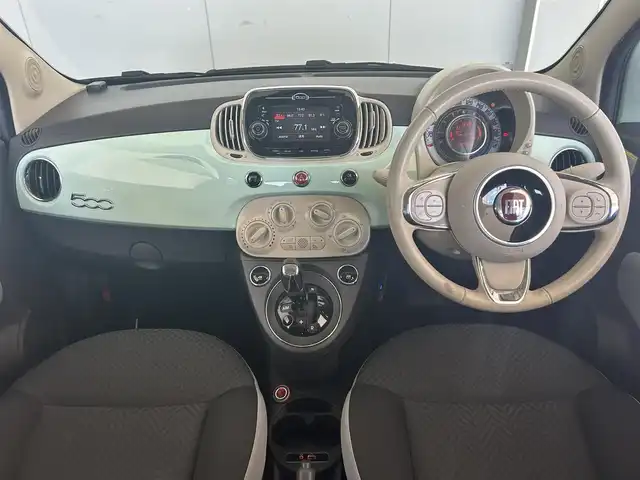 フィアット ５００ ツインエア ポップ 愛知県 2017(平29)年 4.9万km ライトブルー 純正オーディオ/AUX/バックカメラ/レザーステアリング/デジタルインナーミラー/ETC/USB/キャリア