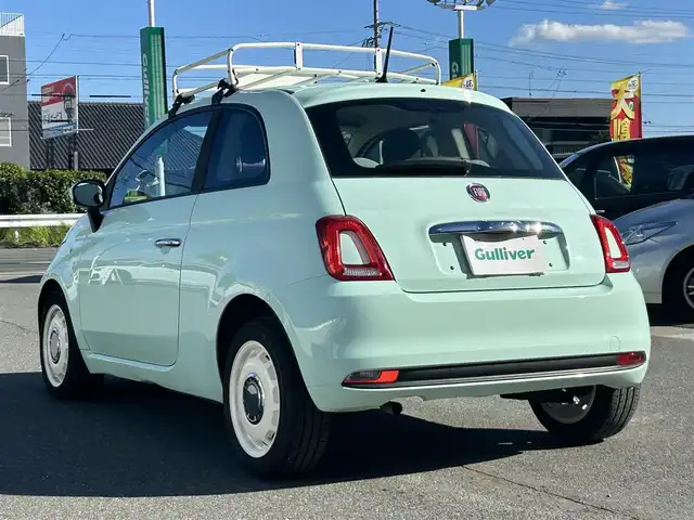 フィアット ５００ ツインエア ポップ 愛知県 2017(平29)年 4.9万km ライトブルー 純正オーディオ/AUX/バックカメラ/レザーステアリング/デジタルインナーミラー/ETC/USB/キャリア