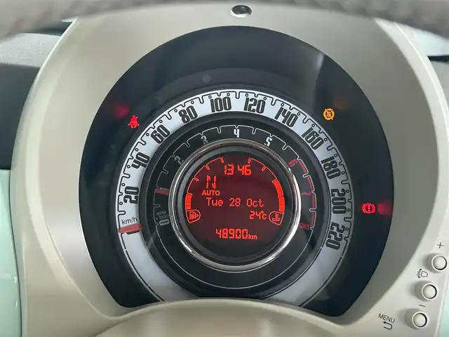 フィアット ５００ ツインエア ポップ 愛知県 2017(平29)年 4.9万km ライトブルー 純正オーディオ/AUX/バックカメラ/レザーステアリング/デジタルインナーミラー/ETC/USB/キャリア