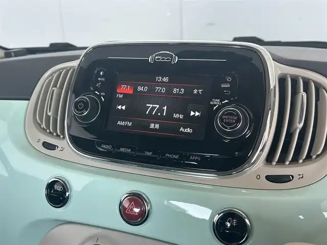 フィアット ５００ ツインエア ポップ 愛知県 2017(平29)年 4.9万km ライトブルー 純正オーディオ/AUX/バックカメラ/レザーステアリング/デジタルインナーミラー/ETC/USB/キャリア