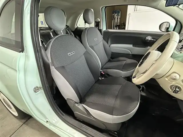 フィアット ５００ ツインエア ポップ 愛知県 2017(平29)年 4.9万km ライトブルー 純正オーディオ/AUX/バックカメラ/レザーステアリング/デジタルインナーミラー/ETC/USB/キャリア