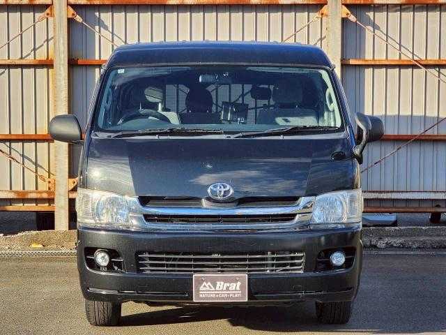 トヨタ ハイエース GL ロング 岩手県 2008(平20)年 16.9万km ブラックマイカ 社外ナビ/ＣＤ／ＤＶＤ／ＢＴ／フルセグ/Ｂカメラ/オートライト/パワースライドドア/純正フロアマット/リアモニター/１００Ｖ電源/取扱説明書/保証書/スペアキー