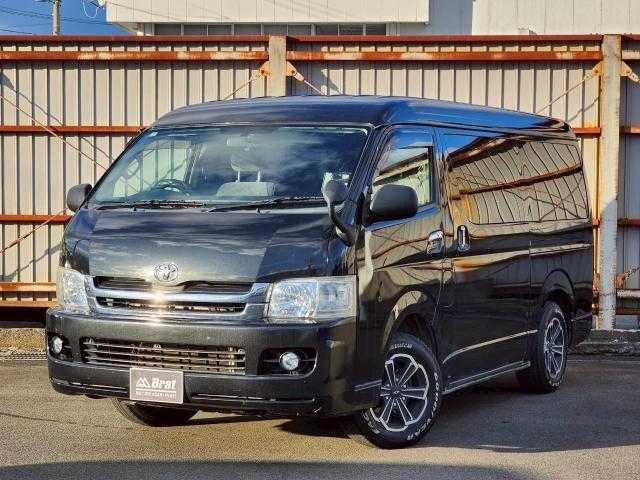 トヨタ ハイエース GL ロング 岩手県 2008(平20)年 16.9万km ブラックマイカ 社外ナビ/ＣＤ／ＤＶＤ／ＢＴ／フルセグ/Ｂカメラ/オートライト/パワースライドドア/純正フロアマット/リアモニター/１００Ｖ電源/取扱説明書/保証書/スペアキー