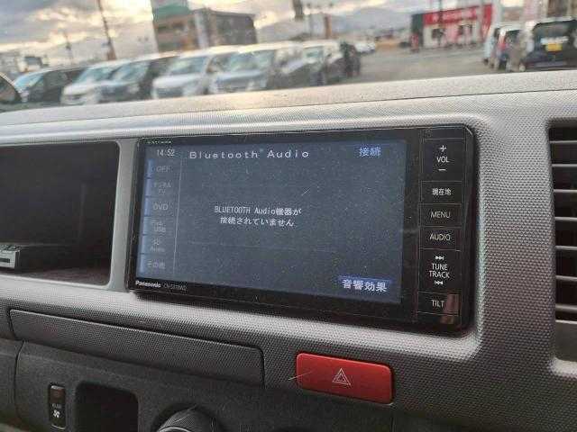 トヨタ ハイエース GL ロング 岩手県 2008(平20)年 16.9万km ブラックマイカ 社外ナビ/ＣＤ／ＤＶＤ／ＢＴ／フルセグ/Ｂカメラ/オートライト/パワースライドドア/純正フロアマット/リアモニター/１００Ｖ電源/取扱説明書/保証書/スペアキー