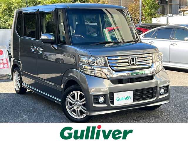 ホンダ Ｎ ＢＯＸ カスタム G Lパッケージ 埼玉県 2012(平24)年 4.5万km ポリッシュドメタルメタリック 純正メモリナビ/CD/DVD/ワンセグ/SD/USB/バックカメラ/片側パワースライドドア/プッシュスタート/スマートキー/純正エアロ（サイド、リアスポイラー）/純正14インチアルミホイール（オールシーズンタイヤ）/電動格納ミラー/ウィンカーミラー/オートライト/前後ドラレコ/HID/フォグランプ/ETC/横滑り防止機能/純正フロアマット/保証書/取扱説明書