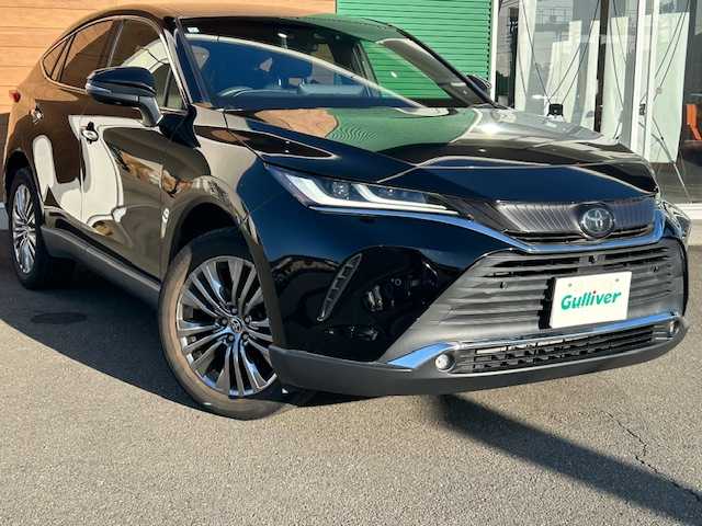 トヨタ ハリアー Z 静岡県 2021(令3)年 3.8万km ブラック ワンオーナー/純正12.3インチディスプレイオーディオ/BT&USB&フルセグTV/アラウンドビューモニター/JBLサウンド/デジタルインナーミラー/ミラー一体型ドライブレコーダー前後/ビルトインETC2.0/Toyota Safety Sense/プリクラッシュセーフティ/レーントレーシングアシスト/レーダークルーズコントロール/アダプティブハイビームシステム/ロードサインアシスト/クリアランスソナー/オートマチックハイビーム/ハーフレザーシート/パワーシート運転席/パワーバックドア/電動パーキングブレーキ/ブレーキオートホールド/純正19インチAW/LEDヘッドライト/LEDフォグライト/保証書/取扱説明書