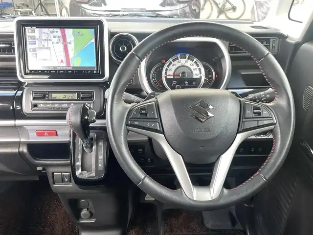 スズキ スペーシア カスタム HYBRID XS ターボ 宮崎県 2018(平30)年 3.4万km パール 純正Panasonicナビ/　AM FM CD DVD BT TV/全方位カメラ/衝突軽減ブレーキ/LEDヘッドライト/シートヒーター/フォグランプ/クルーズコントロール/スマートキー/プッシュスタート/ウィンカーミラー/電動格納ミラー