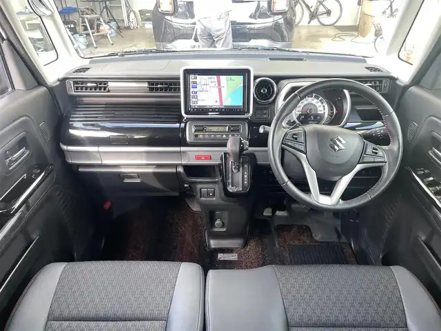 スズキ スペーシア カスタム HYBRID XS ターボ 宮崎県 2018(平30)年 3.4万km パール 純正Panasonicナビ/　AM FM CD DVD BT TV/全方位カメラ/衝突軽減ブレーキ/LEDヘッドライト/シートヒーター/フォグランプ/クルーズコントロール/スマートキー/プッシュスタート/ウィンカーミラー/電動格納ミラー