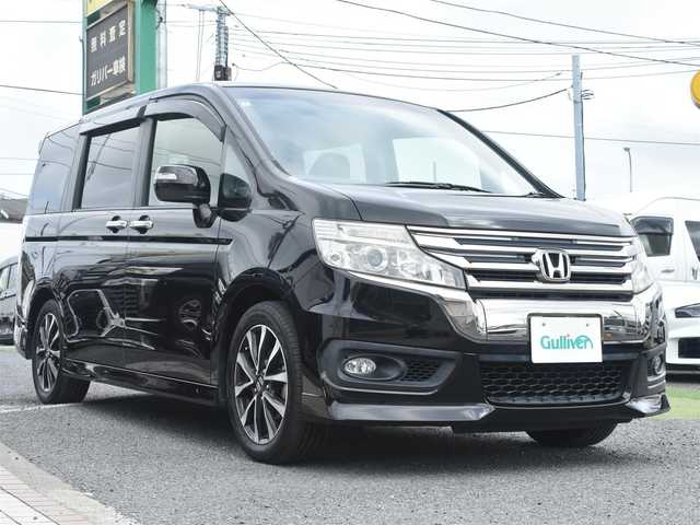 ホンダ ステップワゴン スパーダ Z クールスピリット 神奈川県 2014(平26)年 6.1万km プレミアムスパークルブラックパール 社外メモリナビ/フルセグテレビ/バックカメラ/フリップダウンモニター/クルーズコントロール/両側パワースライドドア/ETC/スマートキー/HID