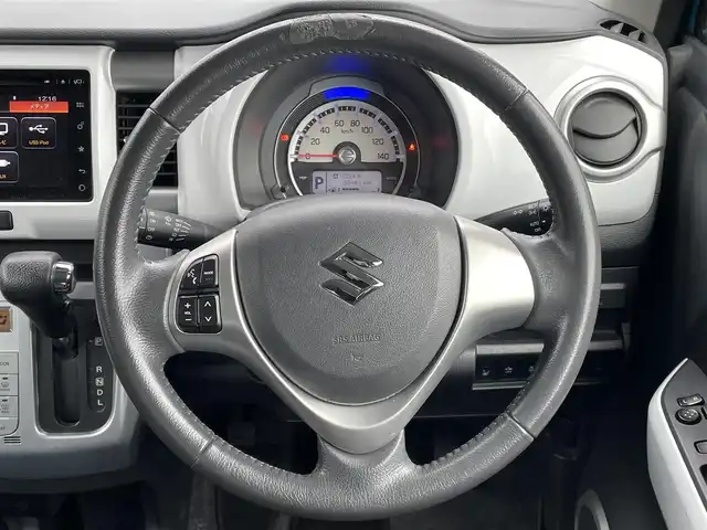 スズキ ハスラー X 栃木県 2016(平28)年 5.4万km サマーブルーM 純正ナビ　/   フルセグＴＶ/CD/DVD/Bluetooth/USB/全方位モニター　/衝突軽減ブレーキ　/前席シートヒーター　/アイドリングストップ　/前方ドライブレコーダー/純正15インチアルミホイール/　純正フロアマット　/プッシュスタート　/スマートキー　/ＥＴＣ/ＬＥＤ