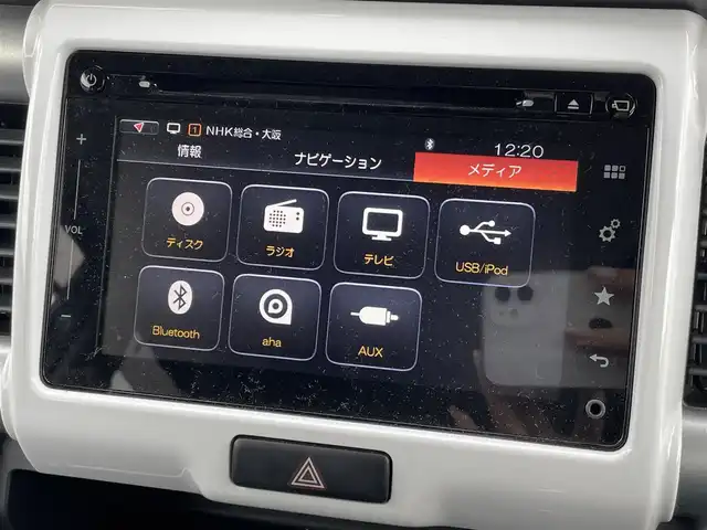 スズキ ハスラー X 栃木県 2016(平28)年 5.4万km サマーブルーM 純正ナビ　/   フルセグＴＶ/CD/DVD/Bluetooth/USB/全方位モニター　/衝突軽減ブレーキ　/前席シートヒーター　/アイドリングストップ　/前方ドライブレコーダー/純正15インチアルミホイール/　純正フロアマット　/プッシュスタート　/スマートキー　/ＥＴＣ/ＬＥＤ