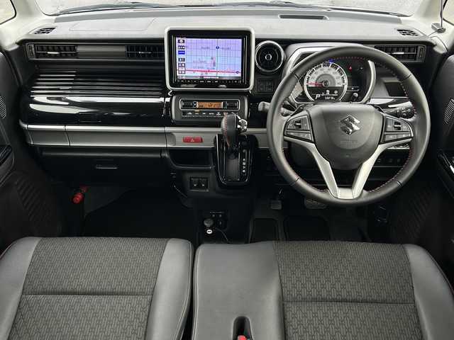 スズキ スペーシア カスタム HYBRID XS ターボ 道北・旭川 2021(令3)年 6.4万km ブルーイッシュブラックパール3 /４WD//禁煙車//スズキセーフティセンス/デュアルカメラブレーキサポート/誤発進抑制機能/車線逸脱警報/ふらつき警報/先行車発進お知らせ機能/標識認識機能/ハイビームアシスト/アダプティブクルーズコントロール//純正ナビ/CD/DVD/SD/BT/TV//バックカメラ//両側パワースライドドア//前席シートヒーター//社外ドライブレコーダー前後//社外エンジンスターター//HUD//リアサーキュレーター//オートエアコン//ミラーヒーター//ハーフレザーシート//革巻きステアリング//ステアリングスイッチ//パドルシフト//アイドリングストップ//オートエアコン//LEDヘッドライト//LEDフォグランプ//LEDフロントイルミネーション//ミラーウィンカー//電動格納ミラー//ドアバイザー//スペアキー//夏タイヤ純正AW積込み//保証書//取説